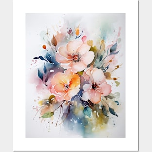 Watercolor flowers Posters and Art